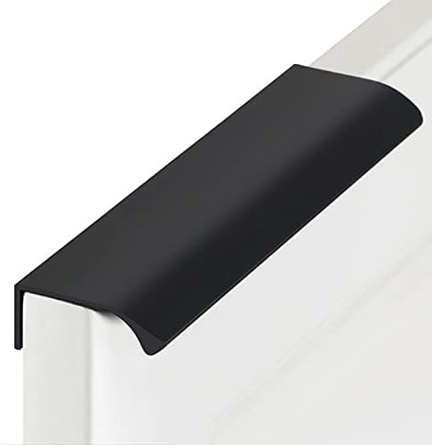 Alça da borda do dedo da liga de alumínio de 150 mm Pull Black Modern Style Drawer Cupboard Handles
