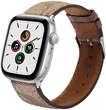 Wlouscer Luxury Leather Apple Watch Band para mulheres e homens 42mm 44mm 45mm, moda iwatch strap compatível se 7 6 5 4 3 2 1 série