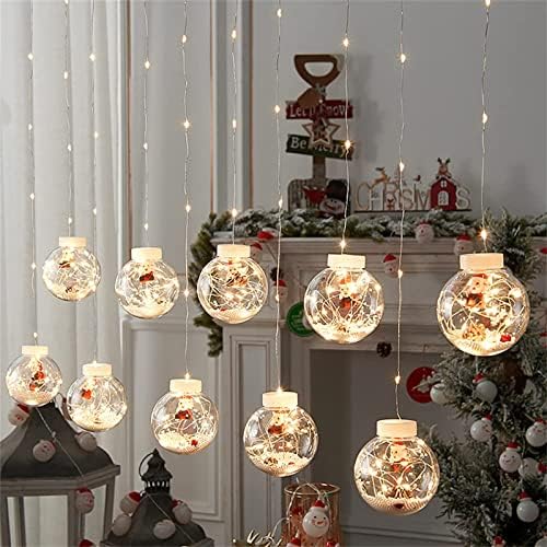 Luzes de corda de esfera que desejam Natal, 9,84 pés 10 luzes Bola de desejos de Natal, 8 Padrão