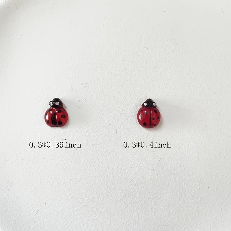 50 PCs Little Ladybug Uil Art Resina Definet Charms Jewelry Unhe