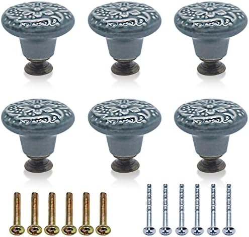 Botões de gabinete de cerâmica de 12 pacote LITOEXPE, botões de cozinha decorativos, puxadores de maçanetas