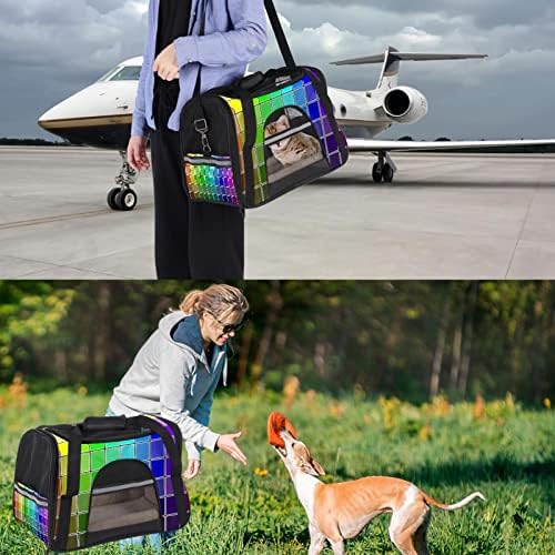 Portador de animais de estimação amostras de cores frias portadoras de viagem para animais de estimação para gatos, cães de cachorros confortável portátil portátil saco de estimação Airline aprovada
