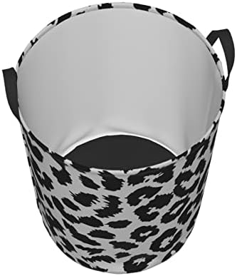 Kuilepa semelhante ao leopardo impressão à prova d'água de lavanderia dobrável cesto com alças para lixeira,