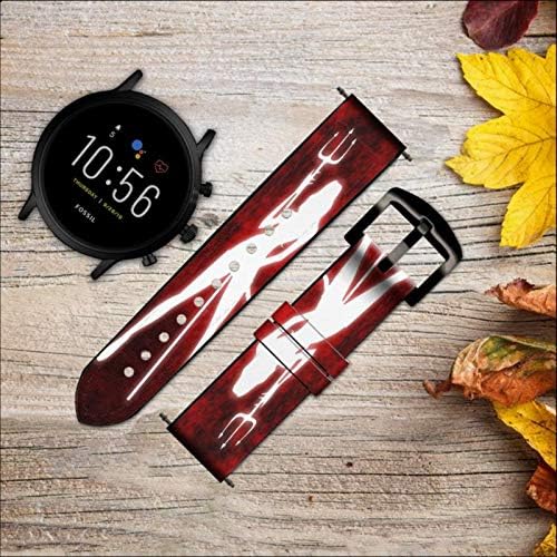 CA0329 Sexy Devil Girl Leather Smart Watch Band Band Strap for Fossil Hybrid Smartwatch Nate, Latitude