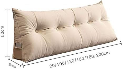 Almofada de cunha triangular de Yangbo, almofada de cabeceira relaxado travesseiro de travesseiro de casal de travesseiro comprido, leitura de backrest sofá de almofada de almofada para cama de cama estofada/bege/120cm