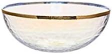 Kizqyn Salad Bowl Bowl Golden Baltle Hammer Glass Sopa Sopa Sopa Tableware Tabela de Prato Ocidental Salada de Placa Dinner Bowl Bowl Bowl
