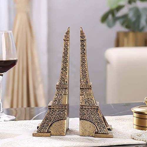 Liushi Creative Eiffel Tower em Paris Bookend Desktop Decoration, Cold Bronze estátuas de bronze para crianças