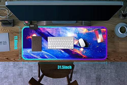 RGB Mouse Pad, Zpose LED Mouse Pad, almofada de mouse para jogos, almofada de mouse de jogos grandes, mousepad para jogos, jogos de bloco de mouse grande, jogos de almofada de mouse, 14 modos de iluminação, mouse rogb, mouse bloco, 31.5x11.8in