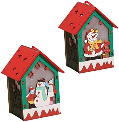 Toyvian 2 PCs Ornamentos de Natal Decoração de Natal Decoração de madeira Decoração de lareira