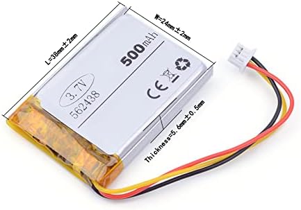 Ezousa 3.7v 500mAh 562438 Bateria recarregável de íons de lítio para relógio inteligente GPS mp3 mp4 celular