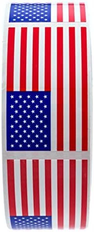 Sblabels 500 adesivos de bandeira americana resistentes ao clima / adesivos de bandeira americana ao ar livre / 2.125 x 1,25 EUA adesivos patrióticos EUA