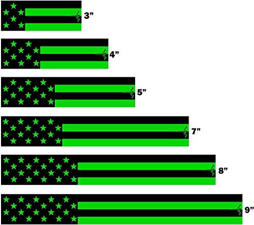 Água branca arco e flecha fluorescente bandeira americana verde EUA