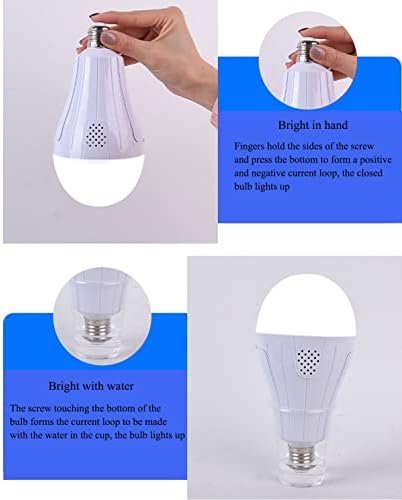 Lâmpada de lâmpada LED de emergência 15W Luz de diário Branco Bulbo recarregável com lâmpada de emergência inteligente LED de gancho para queda de energia interna e externa, luzes de gancho, luzes de armazém, 4-PACK