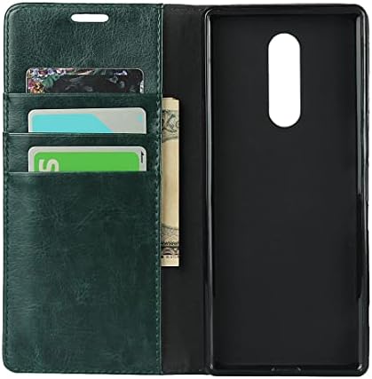 Casos de flip de smartphone Caixa de carteira de flip para Sony Xperia XZ4, capa de couro genuíno TPU Bumper com suporte de cartão Kickstand Hidden Adsorção Magnética Coloque de couro à prova de choque Caixa