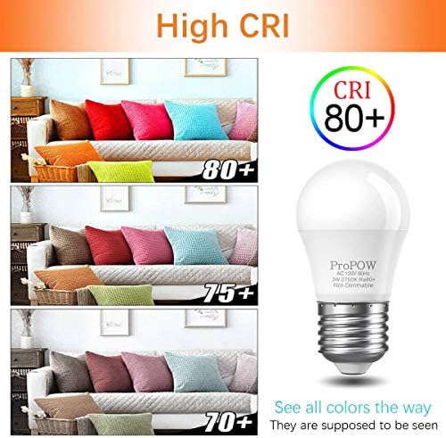 Propow 3w lâmpada LED equivalente a 25 watts lâmpadas, lâmpada de lâmpada A15 LED Branca de 2700k de energia de