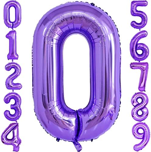 Balão de 40 polegadas do Número Purple Número 4, Big Size Digit Foil Mylar Helium Balloons para festa de aniversário de festas de casamento Celebração de Bacharel