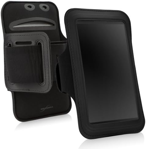 Caso de ondas de caixa compatível com HTC One - braçadeira esportiva, braçadeira ajustável para treino e correr para HTC One - Jet Black