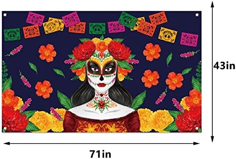 Dia das decorações mortas Dia de Los Muertos decoração Sugar Skull Photo Cenário mexicano Fiesta Decoração de festa temática e suprimentos para altar de casa