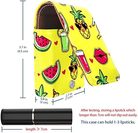 Mini bolsas cosméticas de frutas de bananeira para melancia para tubos de batom de couro de couro de couro suporte
