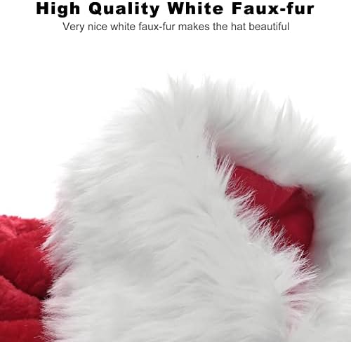 B-Land Unissex-Adult's Papai Noel, chapéu de natal para adultos homens homens mais espessos chapéu de férias de natal com revestimento de conforto