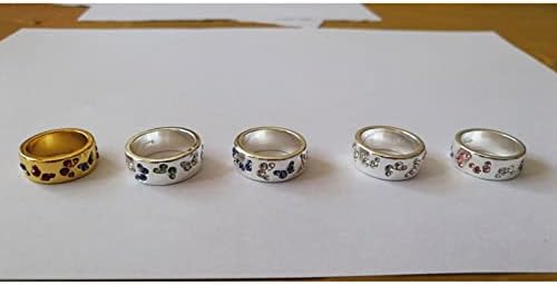 Anéis punk anéis de polegar ajustável em aço inoxidável para mulheres anel de borboleta cristalina colorida borboleta
