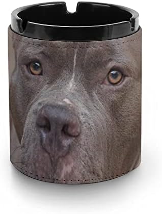 Pitbull Dog Leather Cigarrette Chartray Ash Holder Portable Desktop fumando bandeja de cinzas para o escritório do pátio