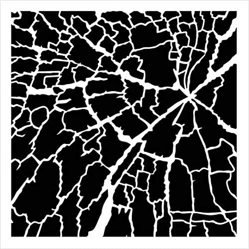 Multimídia Parede de vidro quebrado Estomnciporl Studior12 | Modelo Mylar reutilizável | Projetos de arte com várias camadas | Palavra de arte do diário | Madeira | DIY Home - Escolha Tamanho