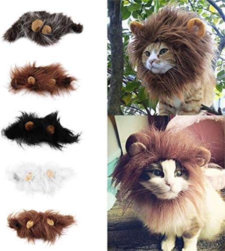 Fantasia de leão adorável para gatos e cães, trajes engraçados para gatos de animais de estimação para o Natal do