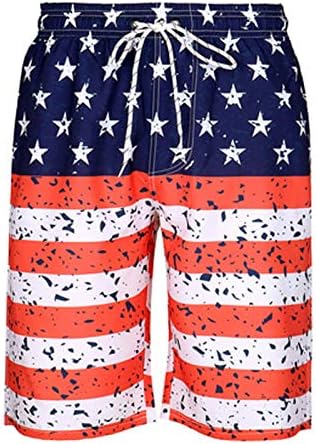 Calça short masculina calça independente bandeira de bandeira impressão de homens curtos da praia americana