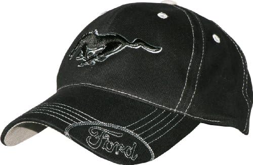 Ford Mustang Black Hat / Cap com costura prateada e fechamento adequado