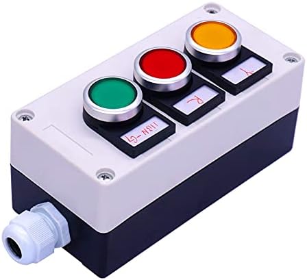 Uncaso 22mm 10a 440V 1No 1nc Red Yellow Green Sign Green Push Butchen Switch Station Button Switches Station