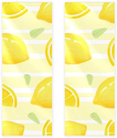 Guerotkr 2 PCs, toalha de ioga, toalhas de ginástica, toalha de tapete de ioga, toalhas de treino para suor, padrão de frutas de limão sem limão
