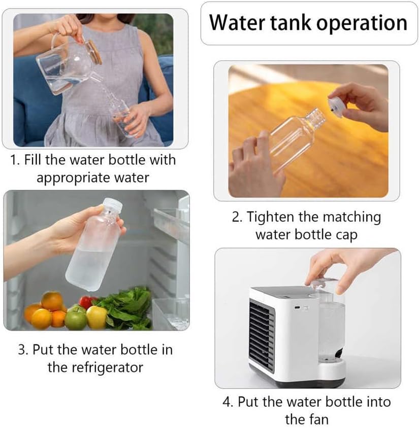 N/A Air Cooler Mini Desktop Air Conditioner Water Resfriando ventilador de carregamento USB Ventilador de resfriamento