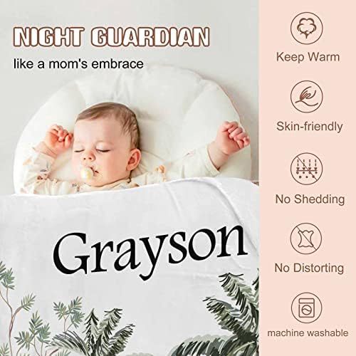 Yescustom personalizado cobertor de bebê com nome para meninos meninos meninos costumes palmeiras de