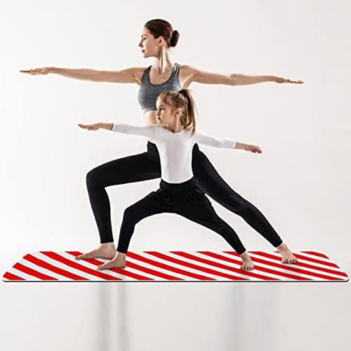 Yoga Mat, tapetes de ioga para treino doméstico, tapete de exercícios, tapetes de exercícios, pilates tapete, padrão de arte de listras vermelhas