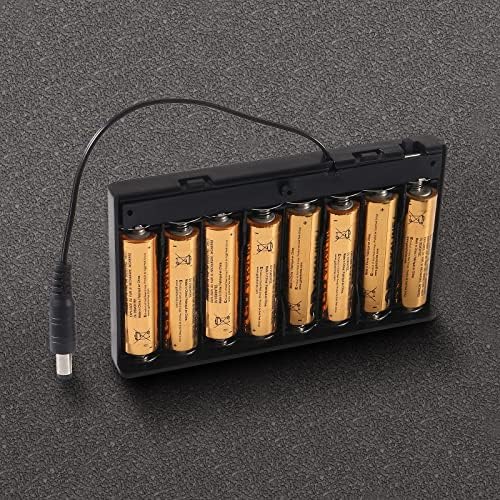 Aobao 5pcs 8x1,5V 12V AA Caixa de caixa da bateria com CC 5.5x2.1mm Conector masculino conectado/desativado com tampa