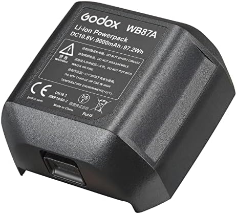 GODOX WB87A POWER LITHIUM BATERHA PACK DC 10.8V/9000MAH COMPATÍVEL PARA GODOX AD600 AD600B AD600BM AD600M, NEEWER NW600BM, Flashpoint Xplor600 Flashes