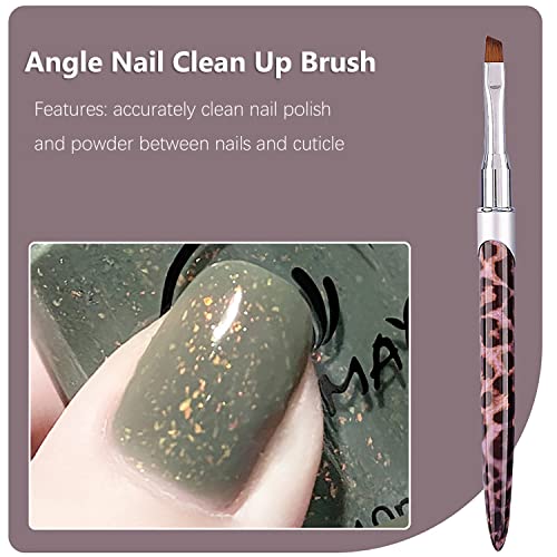 Danneasy 2pcs Limpeza de unha Removedor de esmalte escova de unhas pincel de unhas de design de unhas Projeto de unha escova de acrílico Brush para limpar ferramentas de arte de unhas de unhas