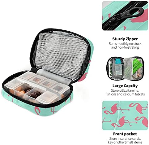Organizador de bolsa de remédios para viagens Flamingo fofo com suporte de caixa de comprimidos com