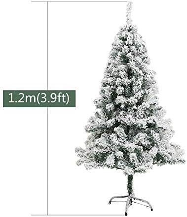 ZPEE 3,9 pés de decoração de natal neve material lamono PVC Christmas Tree, artificial com metal