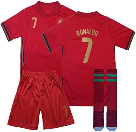 Legenda do futebol do MSTECO Portugal #7 Jersey Fan Kids Unisex Jersey/shorts Tamanhos de juventude