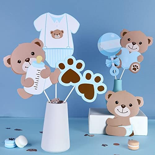 24 peças urso bebê chá de bebê bastões de urso tem tema menino mesa de aniversário coco pântanos