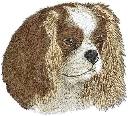 Retratos de rosto de cães incríveis [Cavalier King Charles] Personalizado e exclusivo] Ferro bordado On/Sew Patch [3,5 *4] [Feito nos EUA]