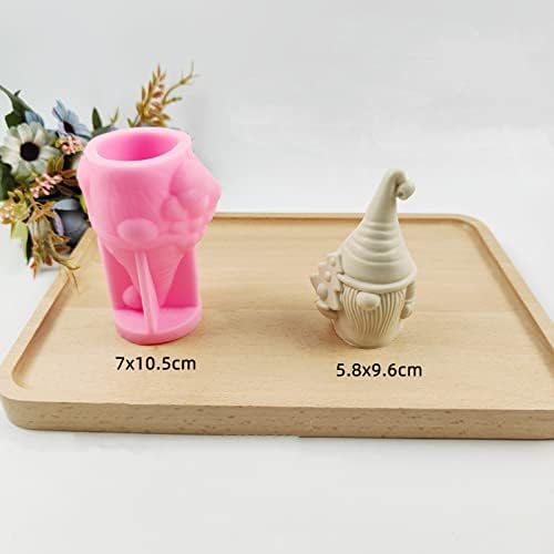 XIDMOLD 3D Christmas Gnome Candle Molde Papai Noel Molde de silicone Molde de resina epóxi para