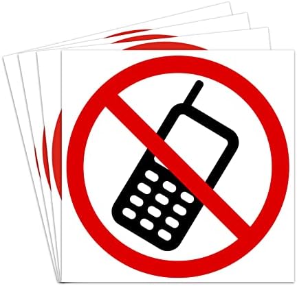 Dealzepic - nenhum telefone celular/telefone celular é proibido. Adesivo de vinil auto adesivo | Pacote de 4 pcs