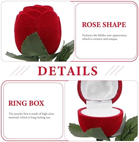 Alipis 2pcs Recipientes Falsos Aniversário de Casamento Ringue Delicado Display Brincho Flor Red Day Sãotionistas