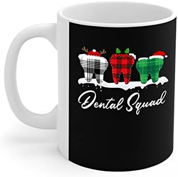 Esquadrão dental de Natal Xmas Santa Claus Dentista Dental Life 11oz 15oz Caneca preta x8ln Um tamanho preto/branco