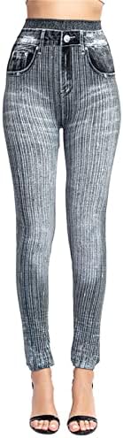 Yalfjv Womens LEOPARD TRAÇÃO LEGGINGS LEGLGINGS PARA MULHERES Jeans elásticos Leggings Térmica Imprimir imitação
