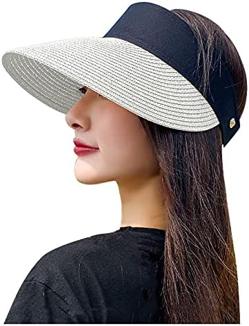 Chapéus solar de palha feminina larga abrangente Holiday Holiday Beach Baseball Hats