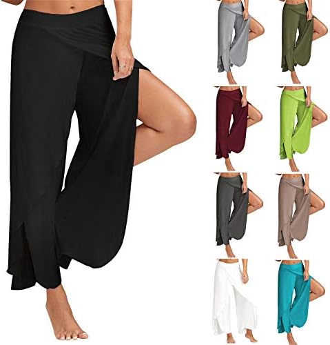 Andongnywell Women Slim Fit Yoga Fitness Sortpants Comffy Loose Casual Large Lounge Pontas de calças calças calças